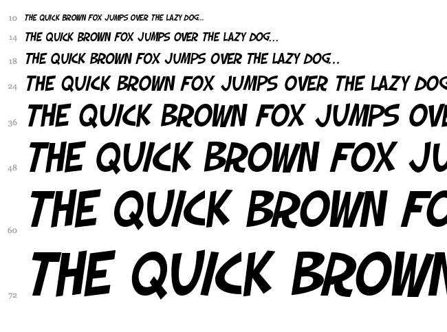 SF Slapstick Comic font waterfall